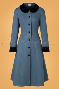 Banned Retro - 50s Her Highness Coat in Blue