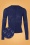 40s Heart Ajour Puff Cardigan in Nuit Blue