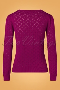 King Louie - 60s Bella Heart Ajour Top in Beaujolais Red 4