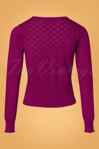 King Louie - 40s Heart Ajour Cardigan in Beaujolais Red 2
