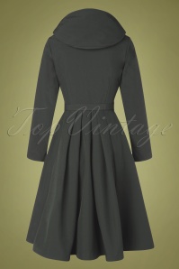 Miss Candyfloss - 50s Lorin Tiffany Swing Trenchcoat in Charcoal 6