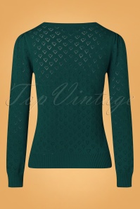 King Louie - 60s Bella Heart Ajour Top in Dragonfly Green 4