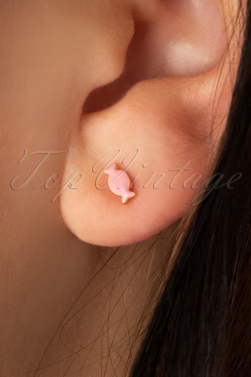 LULU Copenhagen - Bonbon 1 Piece Gold Plated Earring in Candy Pink