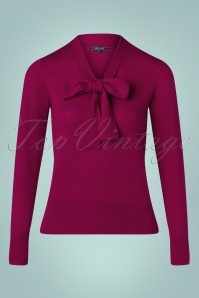 King Louie - 50s Ellen Bow Cottonclub Top in Beaujolais Red