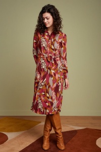King Louie - 70s Sheeva Temple Dress in Mineral Red