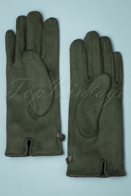 Powder - 40s Genevive Gloves in Olive Green 3