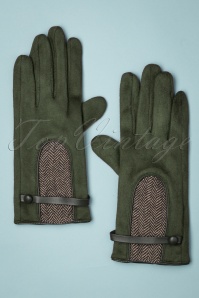 Powder - 40s Genevive Gloves in Olive Green 2