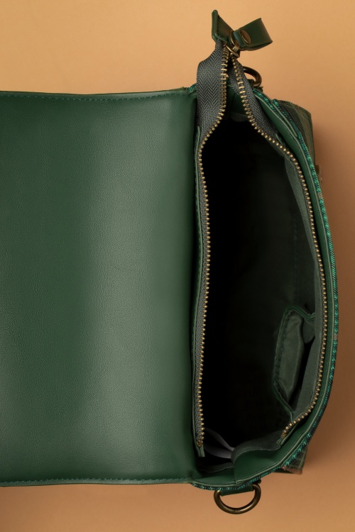 Lulu Hun - Joanna geruite Satchel tas in groen 4