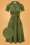 40s Midi Revers Dress in Corduroy Green
