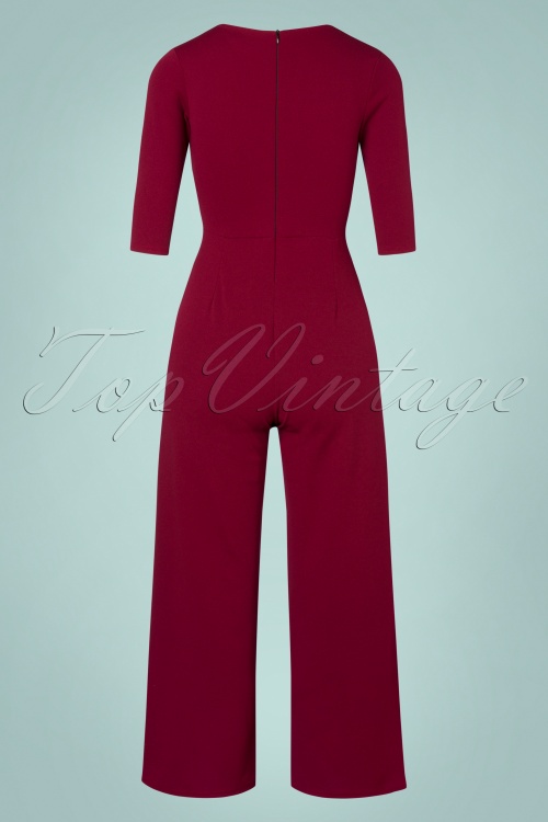 Vintage Chic for Topvintage - Pammy jumpsuit in wijnrood 5