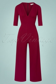 Vintage Chic for Topvintage - Pammy jumpsuit in wijnrood