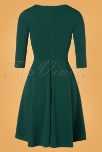 Vintage Chic for Topvintage - Tresie swing jurk in bosgroen 5