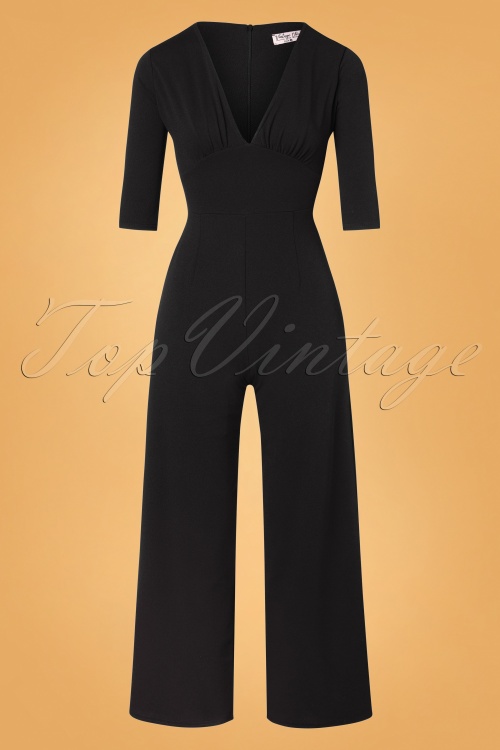 Vintage Chic for Topvintage - Pammy jumpsuit in zwart