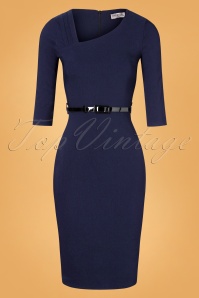 Vintage Chic for Topvintage - 50s Sheni Pencil Dress in Navy 2