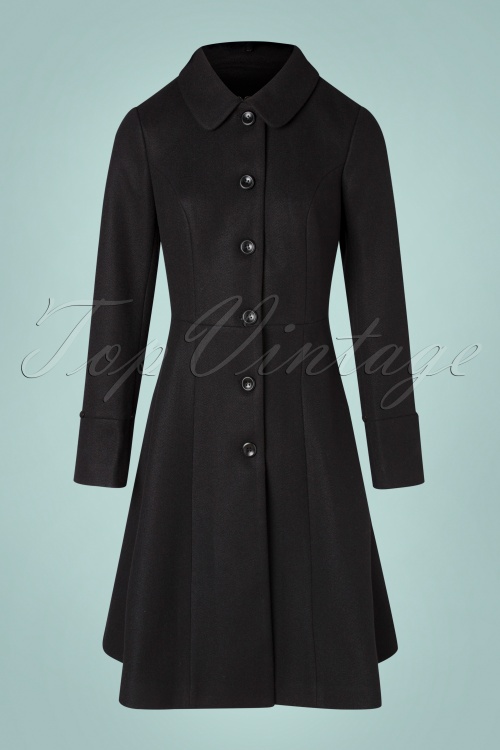 Vixen - 50s Erin Faux Fur Coat in Black 4