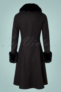 Vixen - 50s Erin Faux Fur Coat in Black 7