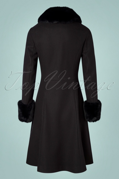Vixen - 50s Erin Faux Fur Coat in Black 7