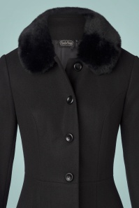 Vixen - Erin Faux Fur Coat Années 50 en Noir 3