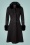 Erin Faux Fur Coat Años 50 en Negro