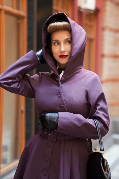 Miss Candyfloss - Loris Violette Coat Années 50 en Violet 3