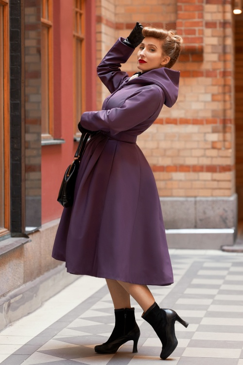 Miss Candyfloss - Loris Violette Coat Années 50 en Violet 2