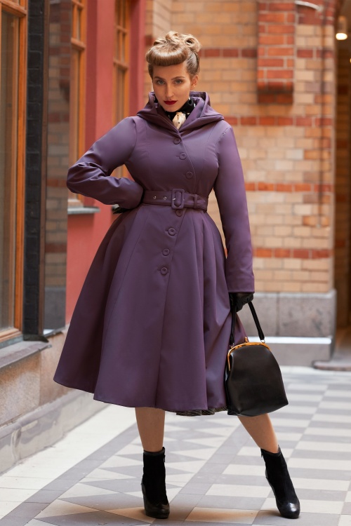 Miss Candyfloss - Loris Violette Coat Années 50 en Violet