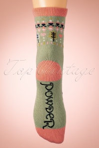 Powder - Cute Deer Knitted Socks in Olive 4