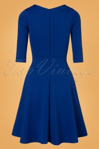 Vintage Chic for Topvintage - Jenna Jacquard Dress Années 60 en Bleu Roi 2
