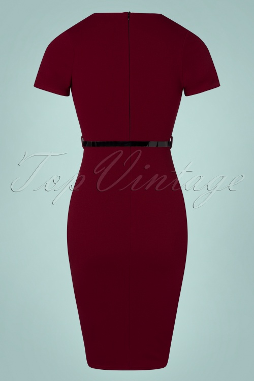 Vintage Chic for Topvintage - 50s Demi Pencil Dress in Wine 5