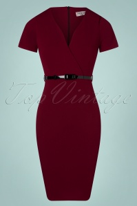 Vintage Chic for Topvintage - 50s Demi Pencil Dress in Wine 2