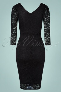 Vintage Chic for Topvintage - Graziela Lace pencil jurk in zwart 4