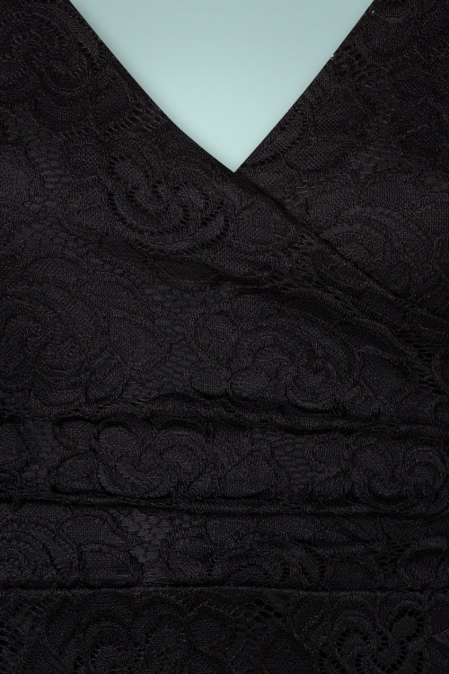 Vintage Chic for Topvintage - Graziela Lace pencil jurk in zwart 3