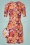 Flory Floral Dress Années 70 en Orange et Violet