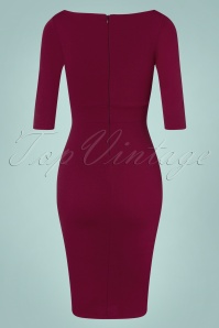 Vintage Chic for Topvintage - 50s Vicky Pencil Dress in Wine 5
