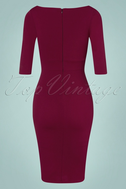 Vintage Chic for Topvintage - 50s Vicky Pencil Dress in Wine 5