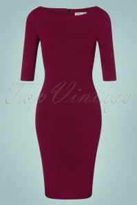 Vintage Chic for Topvintage - 50s Vicky Pencil Dress in Wine 2