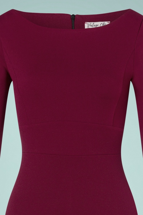 Vintage Chic for Topvintage - 50s Vicky Pencil Dress in Wine 3