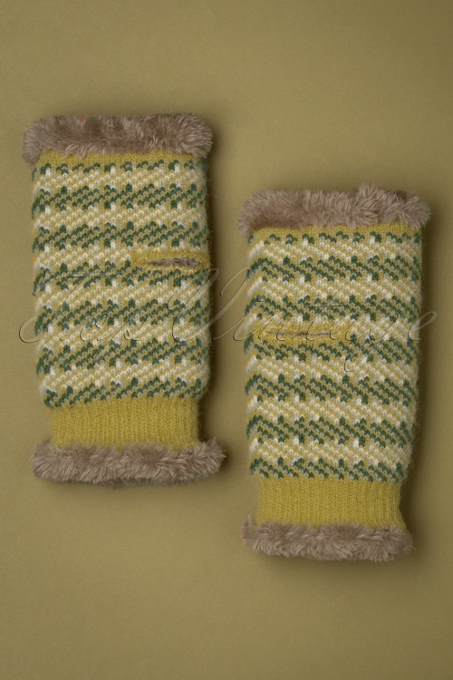 Powder - Zig Zag Wrist Warmers en Moutarde 3