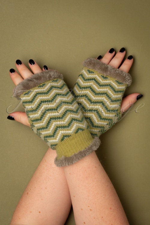 Powder - Zig Zag Wrist Warmers en Moutarde