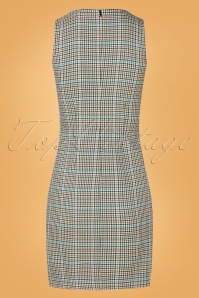 Mademoiselle YéYé - 60s Pina Square Plaid Pinafore Dress in Cream 3