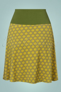 LaLamour - Pensy Retro A-Line Skirt Années 70 en Vert 2