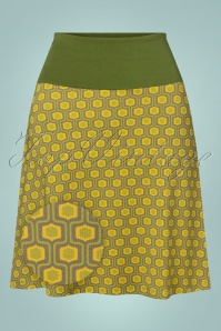 LaLamour - Pensy Retro A-Line Skirt Années 70 en Vert