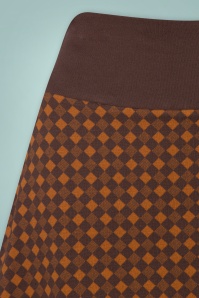 LaLamour - 60s Pia Check A-Line Skirt in Brown and Umbre 3