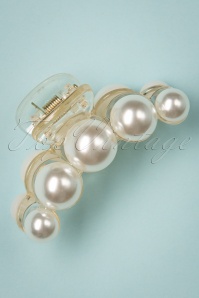Banned Retro - Perla Small Hair Claw in Ivory