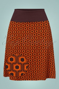 LaLamour - 70s Pensy Retro A-Line Skirt in Brown and Umbre