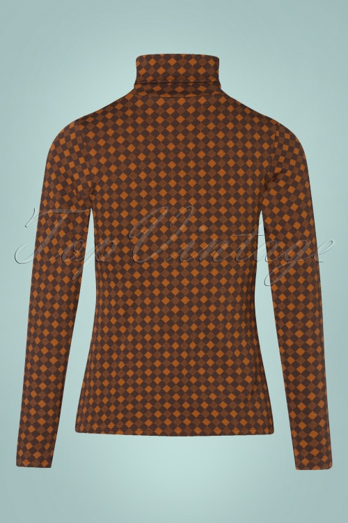 LaLamour - 60s Pia Turtle Neck Pullover in Brown and Umbre 2