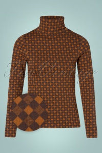 LaLamour - 60s Pia Turtle Neck Pullover in Brown and Umbre