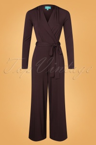 LaLamour - 50s Winnie Jumpsuit in Dark Brown