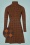 60s Franny Check Flared Turtle Neck Dress in Brown and Umbre