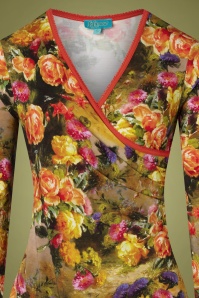 LaLamour - Classic Rose Floral Wrap Dress Années 60 en Multi 2